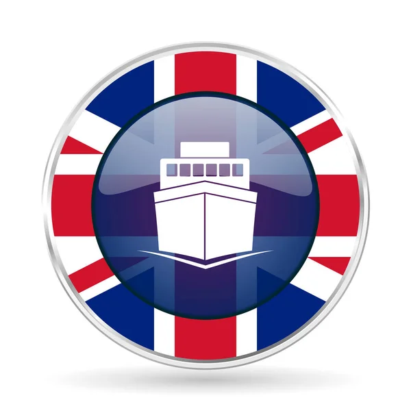 Ship Boat Travel Marine British Design Web Icon Glossy English — Foto de Stock