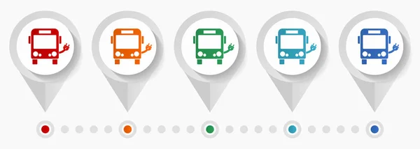 Ecology Electrical Bus Concept Vector Icons Infographic Template Easy Edit — ストックベクタ