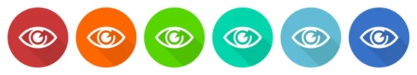 Eye Icon Set Flat Design Vector Illustration Colors Options Webdesign — Stock Vector
