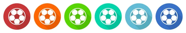 Soccer Icon Set Flat Design Vector Illustration Colors Options Webdesign — Stock Vector