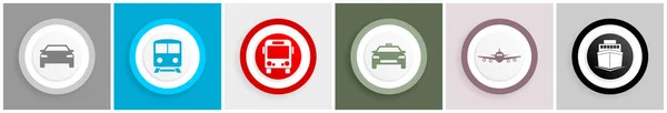 Transport Concept Vector Icon Set Vehicles Symbol Collection — Stock Vector