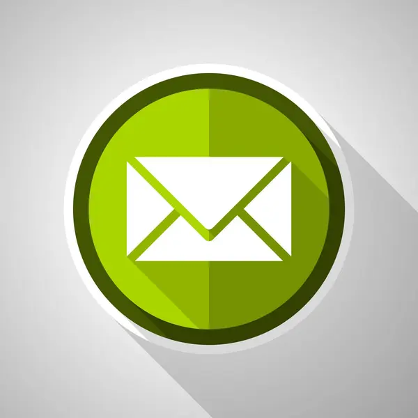 电子邮件 信封绿色矢量图标 平面设计字母符号 — 图库矢量图片