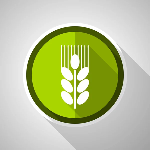 Значок Пшеницы Зеленого Вектора Символ Плоского Урожая — стоковый вектор
