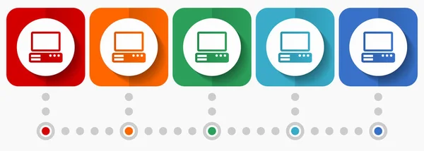 Εικονίδια Διανυσματικών Υπολογιστών Πρότυπο Infographic Σύνολο Συμβόλων Επίπεδου Σχεδιασμού Επιλογές — Διανυσματικό Αρχείο