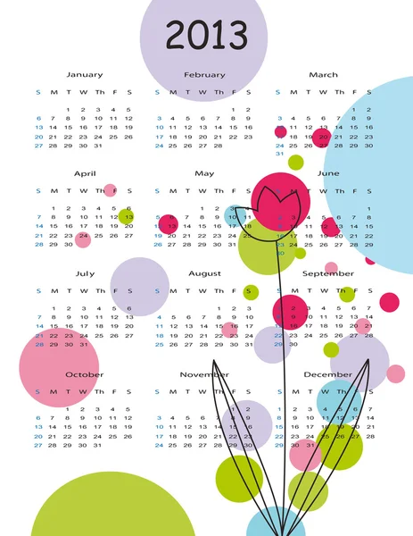 Calendario 2013 — Vector de stock