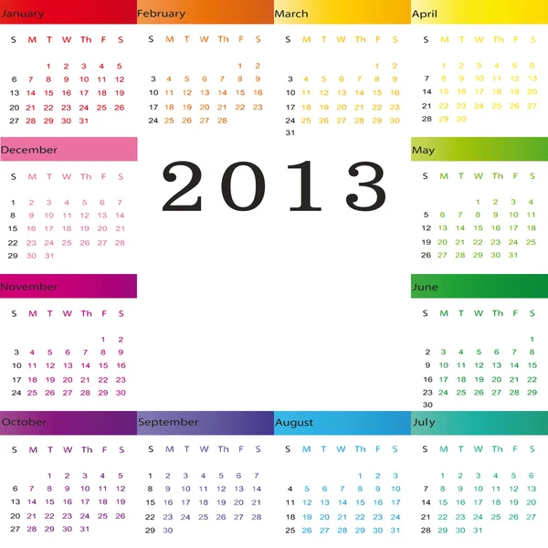 Calendario 2013 — Archivo Imágenes Vectoriales