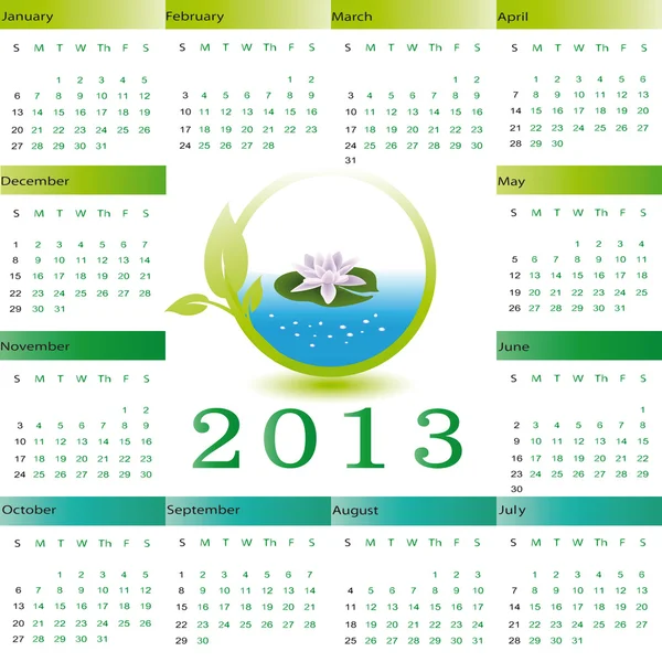 Calendario 2013 — Vettoriale Stock