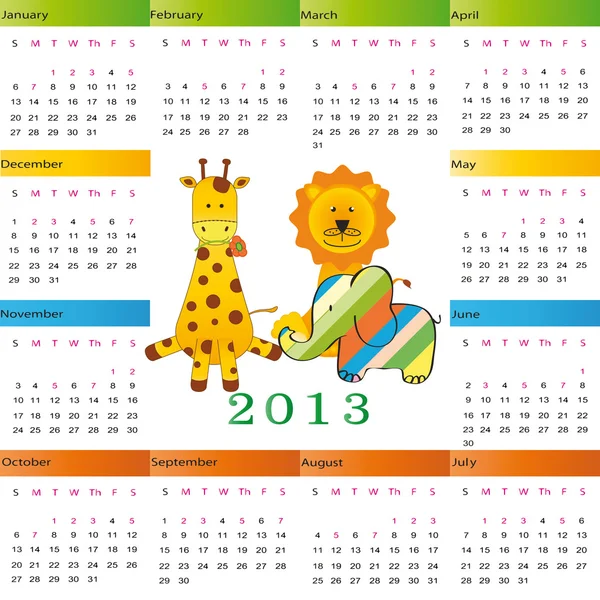 Kalender 2013 — Stock vektor