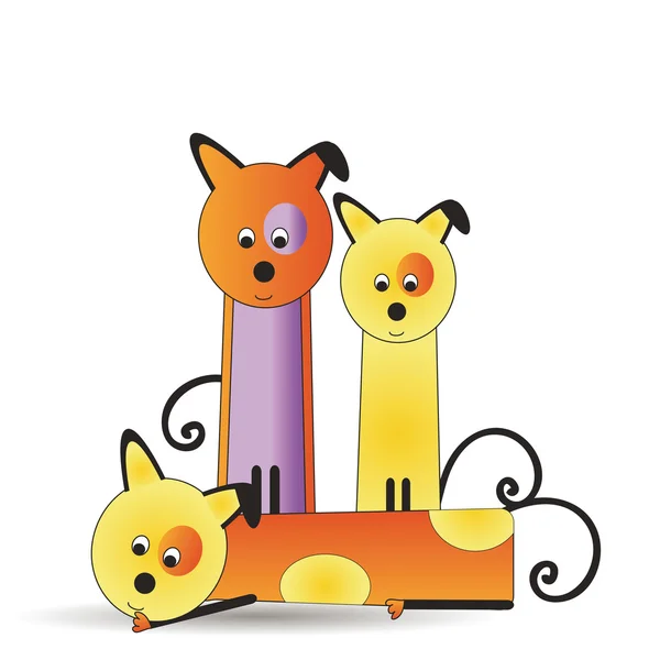 Kutyák család — Stock Vector
