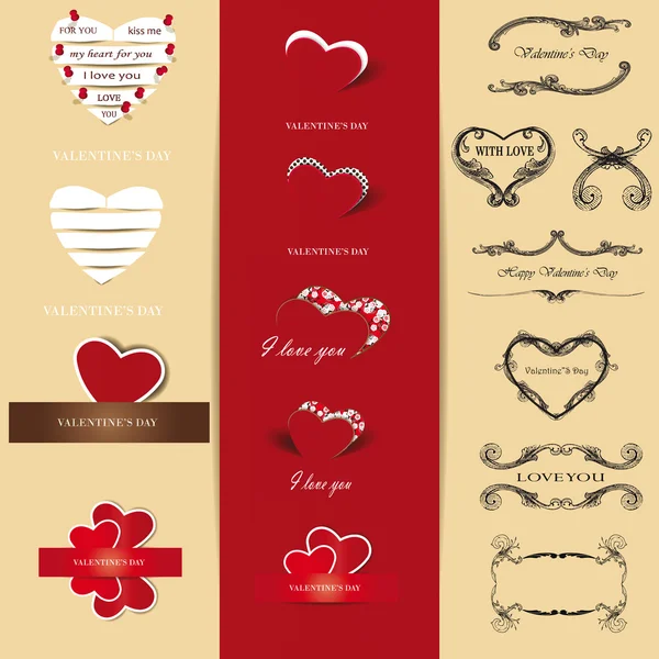 Set van Valentijn — Stockvector