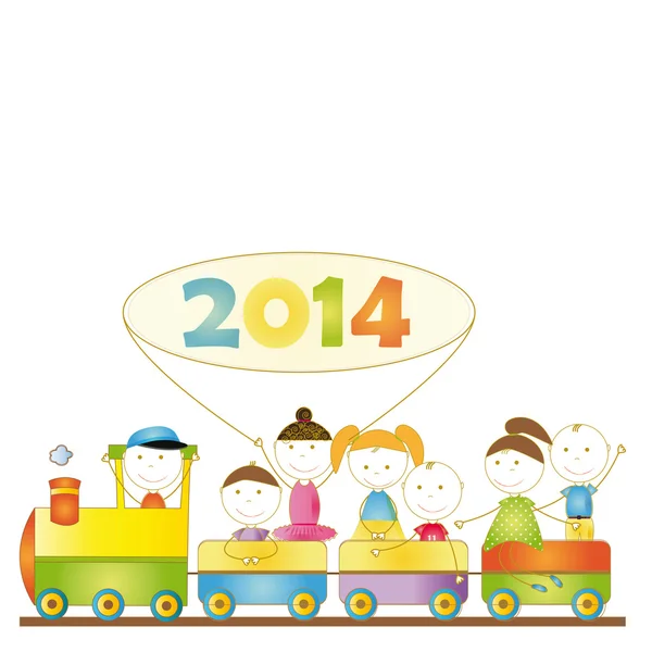 新的一年 2014 — 图库矢量图片