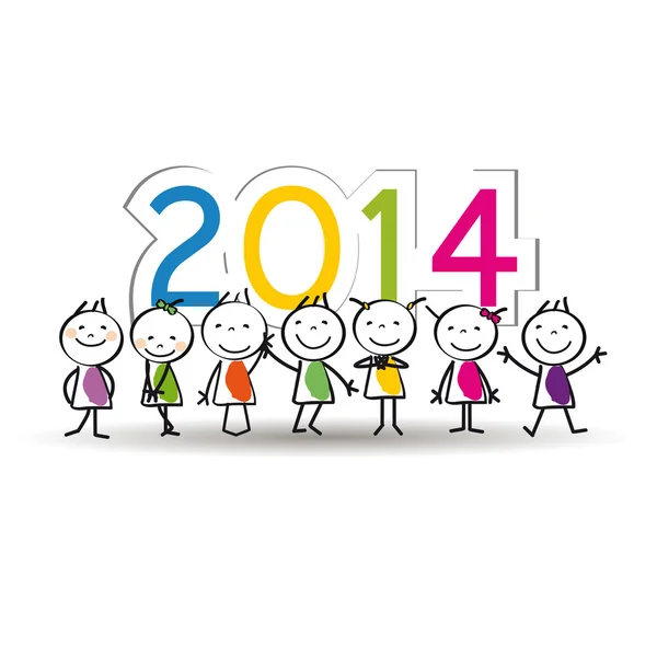 Nuevo año 2014 — Vector de stock