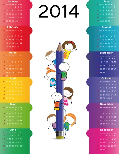 Kalender på 2014 år — Stock vektor