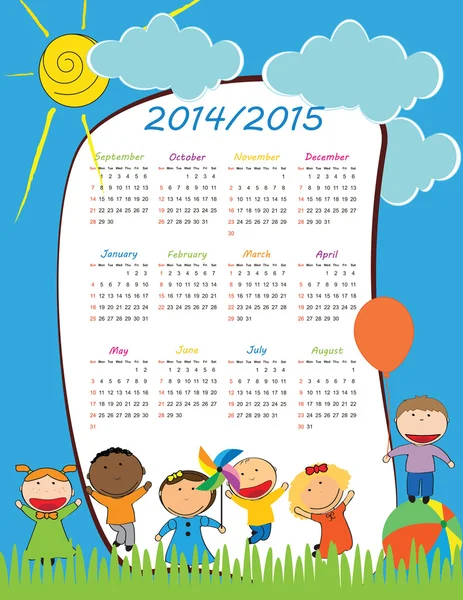 Calendario escolar — Vector de stock