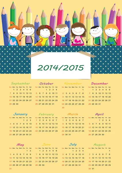 Kalendarza szkolnego — Wektor stockowy