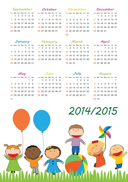 Skolkalender — Stock vektor