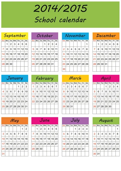 Calendario escolar Ilustración de stock