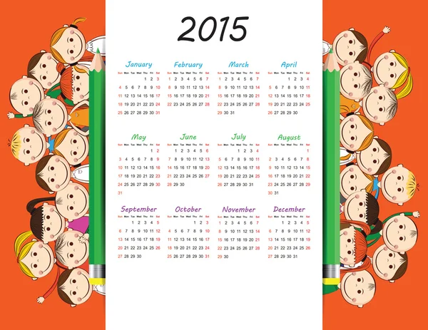 Calendario 2015 — Archivo Imágenes Vectoriales