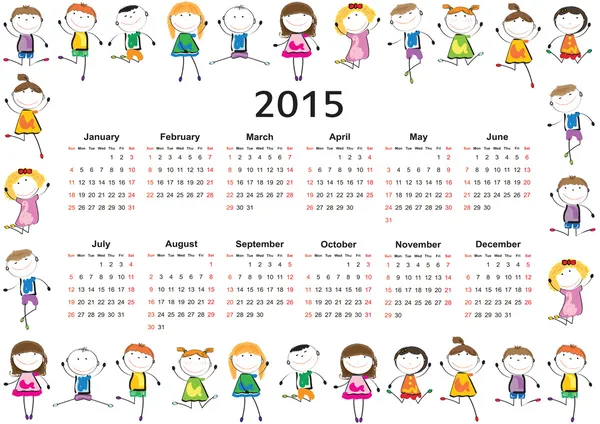 Calendario 2015 — Archivo Imágenes Vectoriales