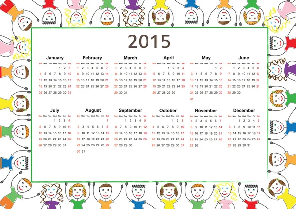 Calendário 2015 Gráficos Vetores
