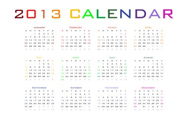 2013 vektör boş takvim
