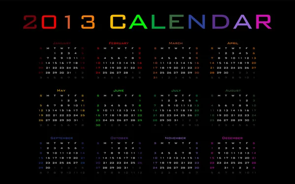 2013 vector calendario en blanco — Archivo Imágenes Vectoriales