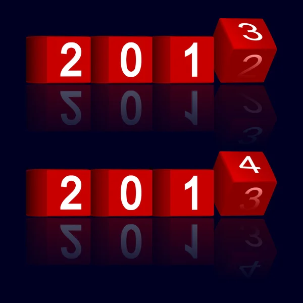 2012-2013-2014 geçen yıl, vektör — Stok Vektör