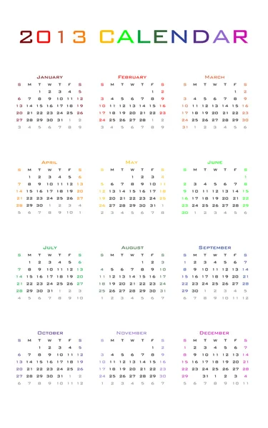 2013 vector calendario en blanco, vertical — Vector de stock
