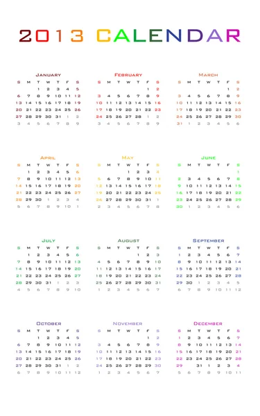 2013 vetor calendário em branco, vertical — Vetor de Stock