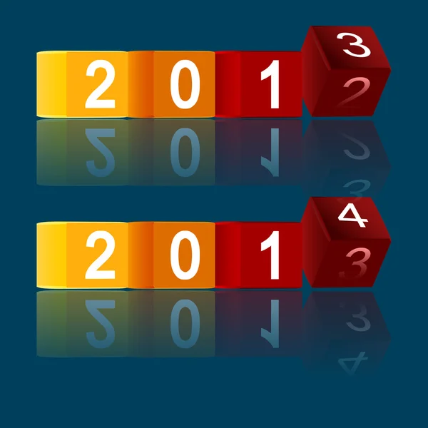 2012-2013-2014 vergehende Jahre, Vektor — Stockvektor
