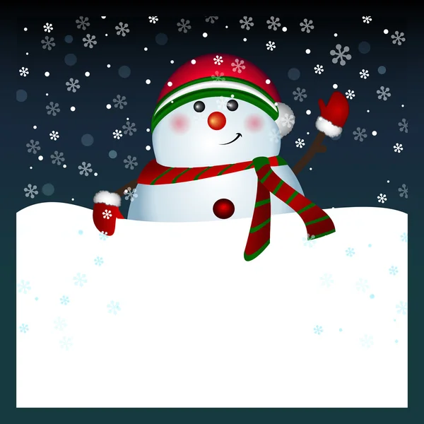 Snowman card, vector — Stock Vector