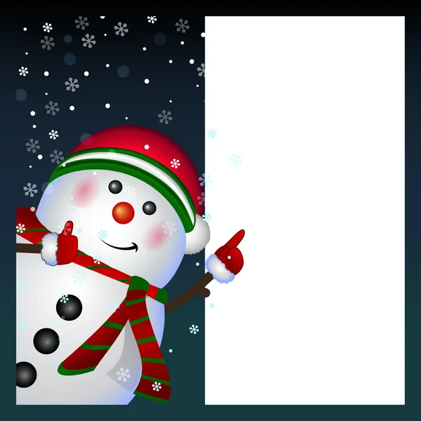 Snowman card. vector — Stock Vector