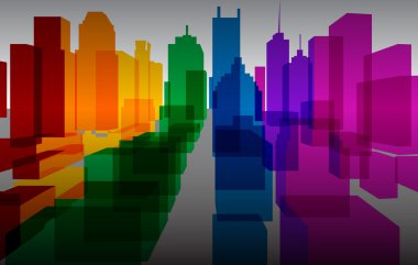 renkli downtown arka plan, vektör