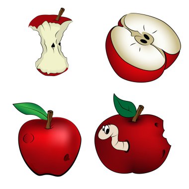 Kırmızı elma, vektör