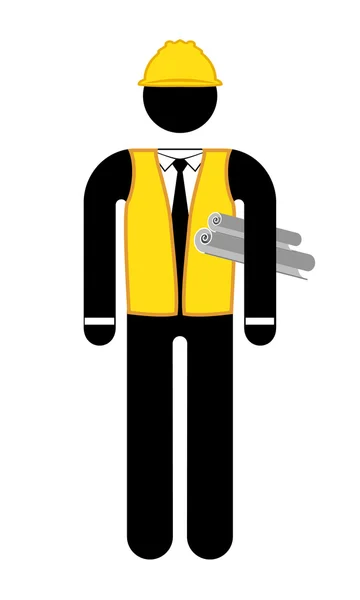 Architect character, vector — Stock Vector