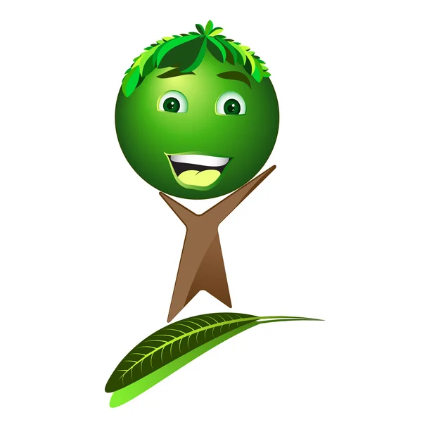 Cartoon happy tree - Save the earth, vector — Stock Vector