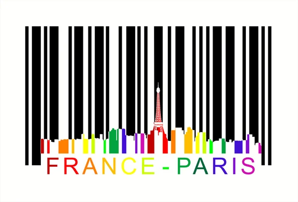 France Paris barcode, vector — Stock Vector