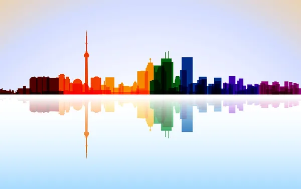 Colorful City Toronto panorama, vector — Stock Vector