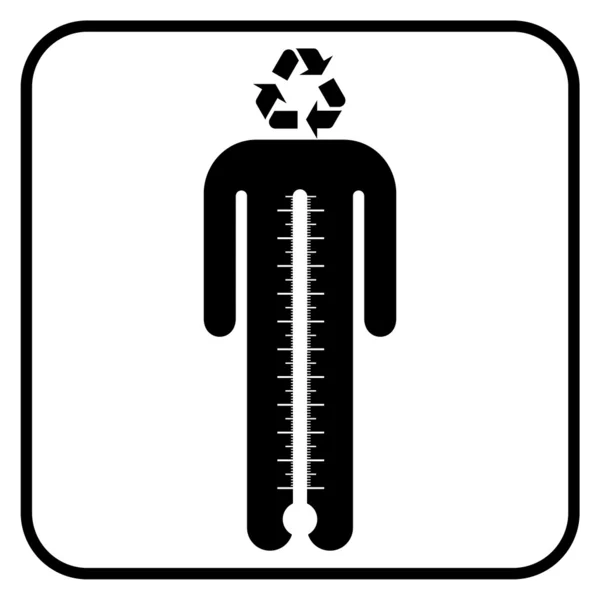 Eco man symbol med termometer, vektor — Stock vektor