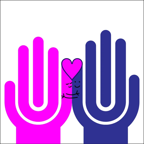 Happy couple in love and hugging , vector — Stock Vector