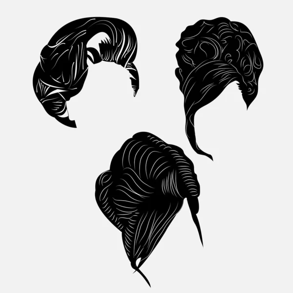 Lång hår styling, vektor — Stock vektor