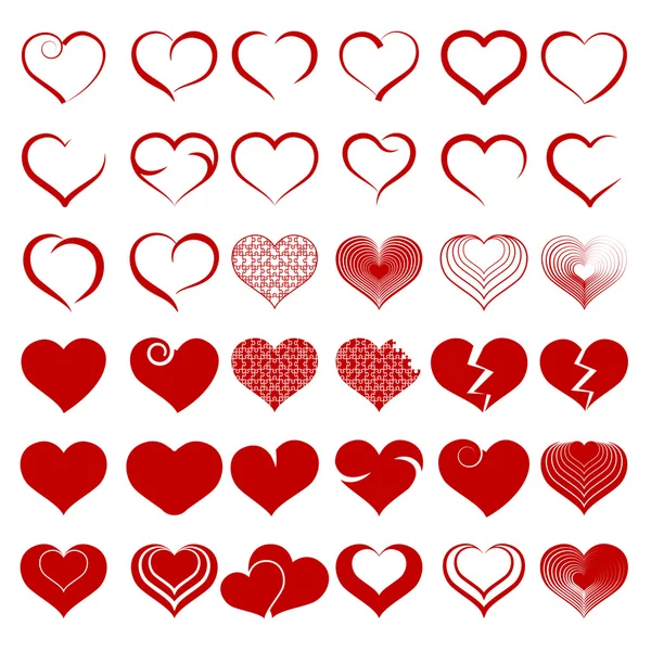 Набор символов сердце, вектор — стоковый вектор