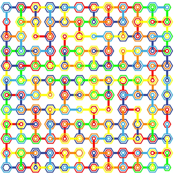 Fond hexagonal coloré abstrait, vecteur — Image vectorielle