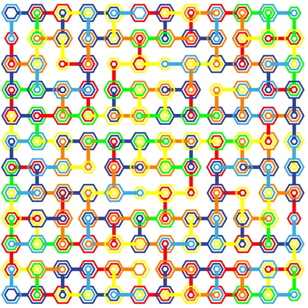 抽象多彩六角背景、 矢量 — 图库矢量图片