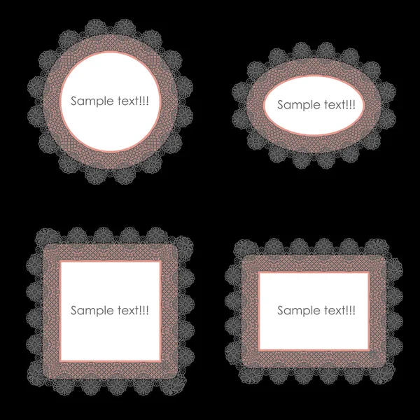 Bordure du cadre avec dentelle, vecteur — Image vectorielle