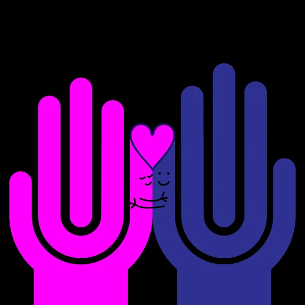 Happy couple in love and hugging , vector — Stock Vector