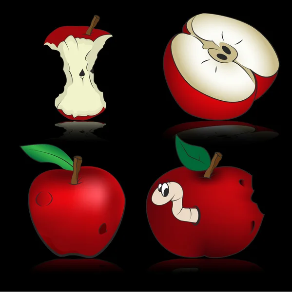 Red apples, vector — Stock Vector