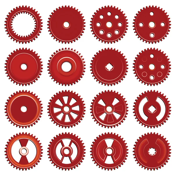 Set of orange gears, vector — Stock Vector