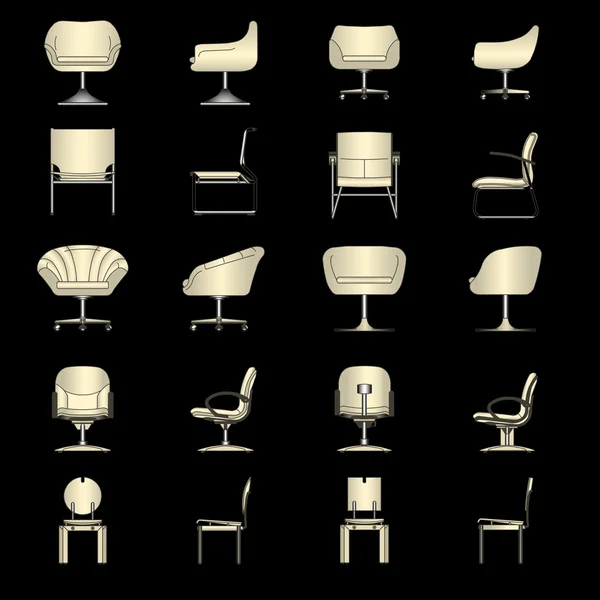 Sada moderní židle, vektorové — Stockový vektor