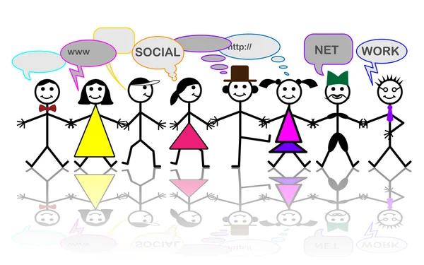 Karaktär - sociala nätverk, vektor — Stock vektor